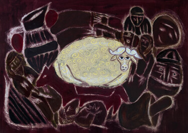 Malerei mit dem Titel "Underworld XII" von Bachi Jincharadze, Original-Kunstwerk, Öl
