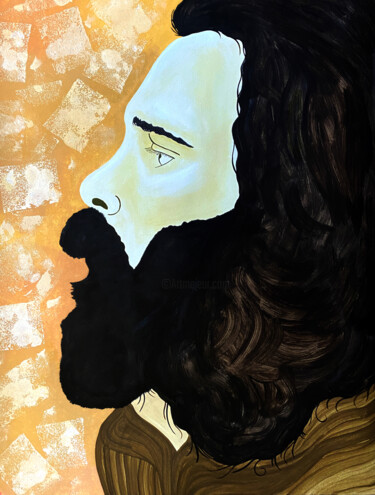 Ζωγραφική με τίτλο "Jim Morrison IV" από Bachi Jincharadze, Αυθεντικά έργα τέχνης, Λάδι