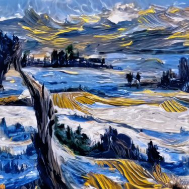Digital Arts titled "The countryside" by Bachir Reddioui, Original Artwork, Digital Painting