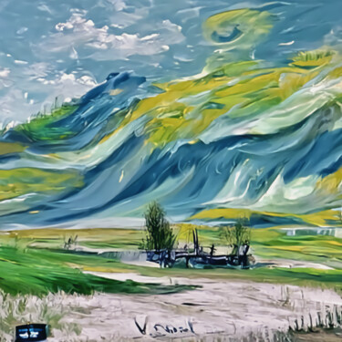 Digitale Kunst mit dem Titel "Landscape painting" von Bachir Reddioui, Original-Kunstwerk, Digitale Malerei