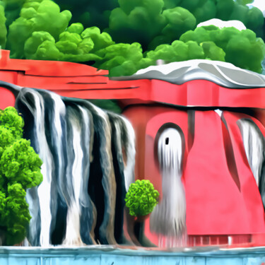 Grafika cyfrowa / sztuka generowana cyfrowo zatytułowany „Nature’s water slid…” autorstwa Bachir Reddioui, Oryginalna praca,…
