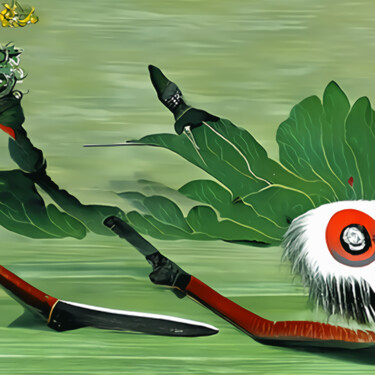 Цифровое искусство под названием "samourai sword." - Bachir Reddioui, Подлинное произведение искусства, Цифровая живопись