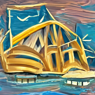 Digital Arts titled "Sydney opera house" by Bachir Reddioui, Original Artwork, Digital Painting