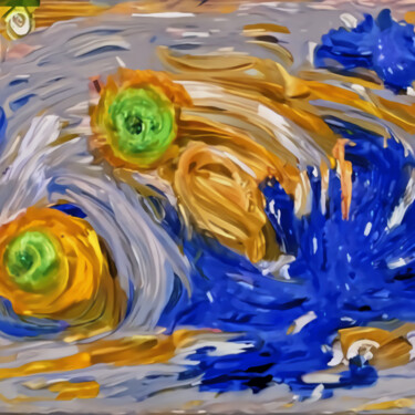 Digital Arts titled "Chaotic cosmos pain…" by Bachir Reddioui, Original Artwork, Digital Painting