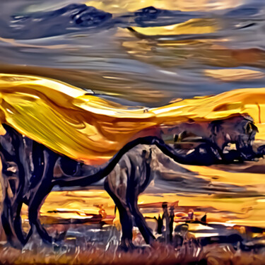 Arte digitale intitolato "The Serengeti Plains" da Bachir Reddioui, Opera d'arte originale, Pittura digitale