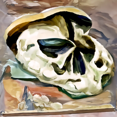 Digitale Kunst mit dem Titel "The skull" von Bachir Reddioui, Original-Kunstwerk, Digitale Malerei