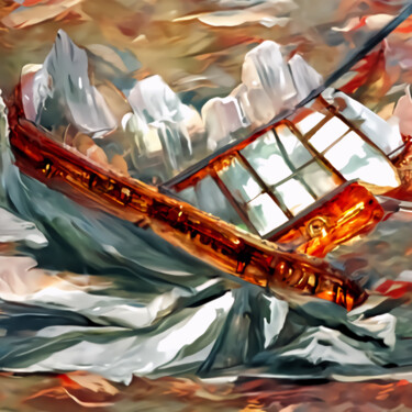 Digital Arts titled "Giant sea swell" by Bachir Reddioui, Original Artwork, Digital Painting