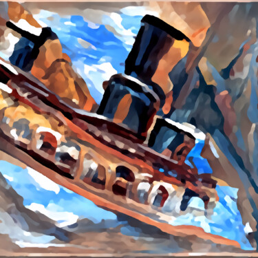 Artes digitais intitulada "Titanic" por Bachir Reddioui, Obras de arte originais, Pintura digital