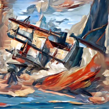 Digital Arts titled "A sea-related colli…" by Bachir Reddioui, Original Artwork, Digital Painting