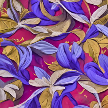 Arte digitale intitolato "Spring flowers patt…" da Bachir Reddioui, Opera d'arte originale, Pittura digitale