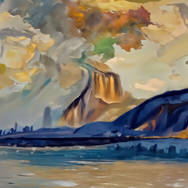 Digital Arts titled "A spectacular water…" by Bachir Reddioui, Original Artwork, Digital Painting