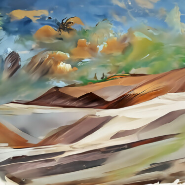 Digital Arts titled "Dense desert landsc…" by Bachir Reddioui, Original Artwork, Digital Painting