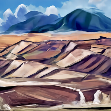 Digital Arts titled "Desert landscape" by Bachir Reddioui, Original Artwork, Digital Painting