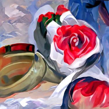 Digital Arts titled "Floral design" by Bachir Reddioui, Original Artwork, Digital Painting