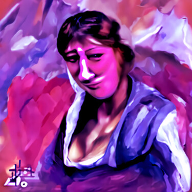 Digitale Kunst mit dem Titel "Sensitive woman face" von Bachir Reddioui, Original-Kunstwerk, Digitale Malerei