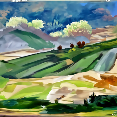 Digital Arts titled "Spring landscape" by Bachir Reddioui, Original Artwork, Digital Painting