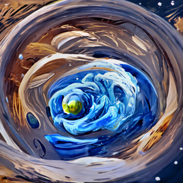 Digital Arts titled "The cosmic panorama" by Bachir Reddioui, Original Artwork, Digital Painting