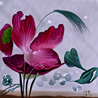 Digitale Kunst mit dem Titel "Floral decorative p…" von Bachir Reddioui, Original-Kunstwerk, Digitale Malerei