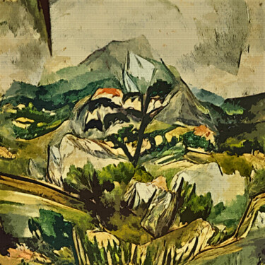 Digitale Kunst mit dem Titel "Hiking in the mount…" von Bachir Reddioui, Original-Kunstwerk, Digitale Malerei