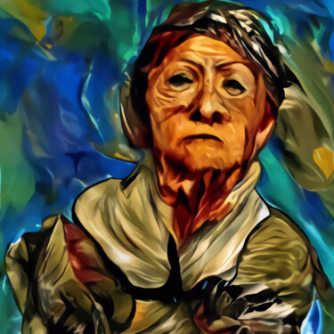 Digital Arts titled "My old lady is pens…" by Bachir Reddioui, Original Artwork, Digital Painting