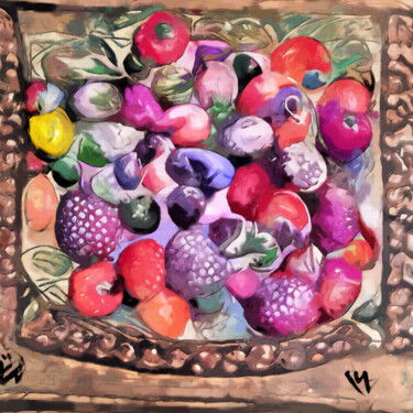 Digital Arts titled "Fruits of the season" by Bachir Reddioui, Original Artwork, Digital Painting