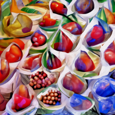 Digital Arts titled "Fruits  pattern" by Bachir Reddioui, Original Artwork, Digital Painting