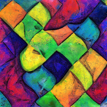 Digital Arts titled "Patterns with geome…" by Bachir Reddioui, Original Artwork, Digital Painting