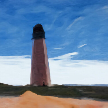 Digitale Kunst getiteld "Lighthouse painting…" door Bachir Reddioui, Origineel Kunstwerk, Digitaal Schilderwerk