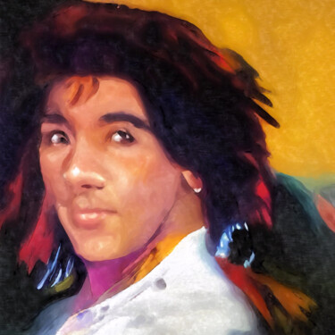 Digital Arts titled "Native American por…" by Bachir Reddioui, Original Artwork, Digital Painting