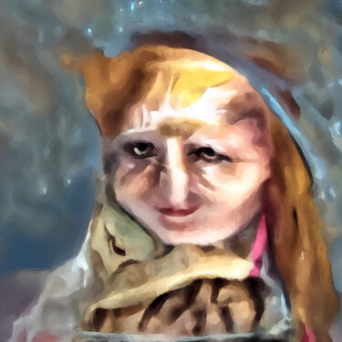 Digital Arts titled "Portrait of an old…" by Bachir Reddioui, Original Artwork, Digital Painting