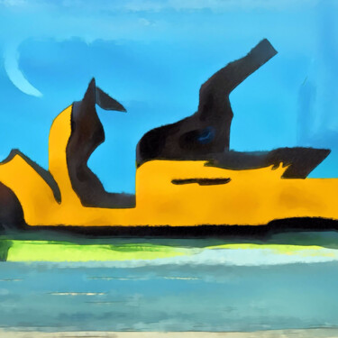 Digitale Kunst mit dem Titel "Abstract seascape v…" von Bachir Reddioui, Original-Kunstwerk, Digitale Malerei