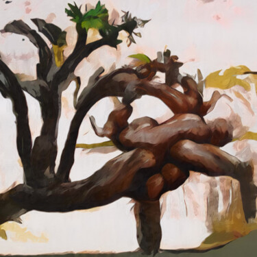 Digitale Kunst mit dem Titel "An exotic tree with…" von Bachir Reddioui, Original-Kunstwerk, Digitale Malerei