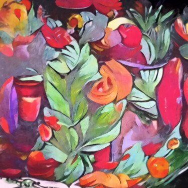 Digital Arts titled "Inspirational flora…" by Bachir Reddioui, Original Artwork, Digital Painting