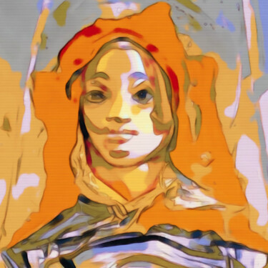 Digital Arts titled "Portrait of a lady" by Bachir Reddioui, Original Artwork, Digital Painting