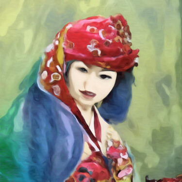 Digital Arts titled "Delightful Japanese…" by Bachir Reddioui, Original Artwork, Digital Painting