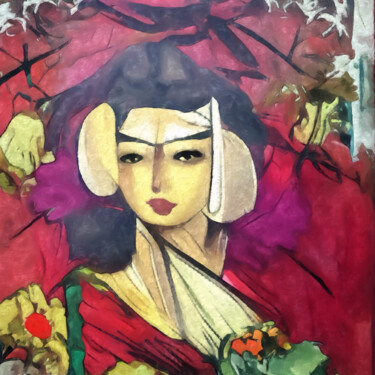 Digital Arts titled "Wonderful Asian wom…" by Bachir Reddioui, Original Artwork, Digital Painting