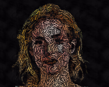 Digital Arts titled "Typography woman po…" by Bachir Reddioui, Original Artwork, Digital Painting