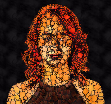 Arte digitale intitolato "Mosaic woman portra…" da Bachir Reddioui, Opera d'arte originale, Pittura digitale