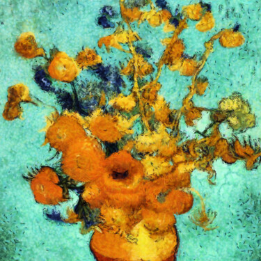 Arts numériques intitulée "Sunflowers facts" par Bachir Reddioui, Œuvre d'art originale, Peinture numérique