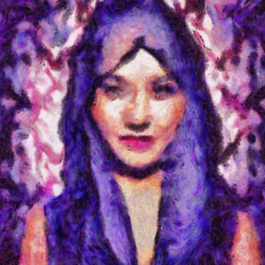 Digital Arts titled "The woman from the…" by Bachir Reddioui, Original Artwork, Digital Painting