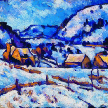 Digital Arts titled "Wintertime in the c…" by Bachir Reddioui, Original Artwork, Digital Painting