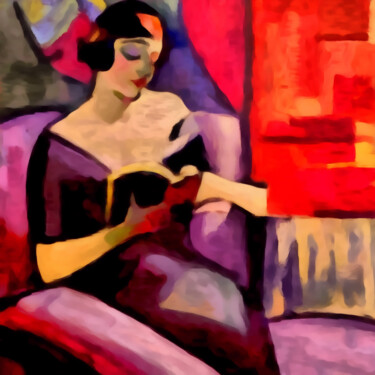 Artes digitais intitulada "The classic reader" por Bachir Reddioui, Obras de arte originais, Pintura digital