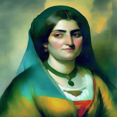 Digital Arts titled "Medieval Lady Style" by Bachir Reddioui, Original Artwork, Digital Painting