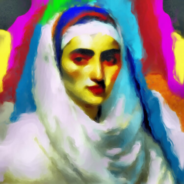 Digitale Kunst mit dem Titel "Algerian lady portr…" von Bachir Reddioui, Original-Kunstwerk, Digitale Malerei