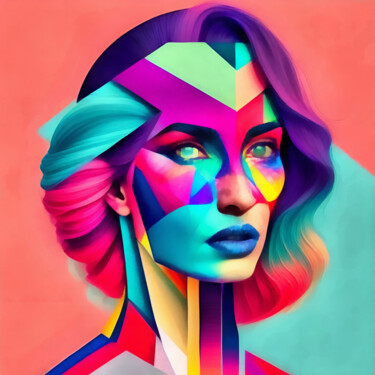 Digitale Kunst mit dem Titel "Colorful charisma" von Bachir Reddioui, Original-Kunstwerk, Digitale Malerei