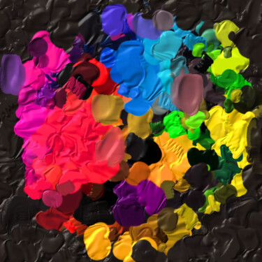 Artes digitais intitulada "Multicolor impasto…" por Bachir Reddioui, Obras de arte originais, Pintura digital