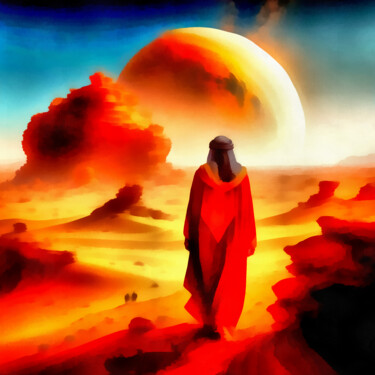 Arte digital titulada "The Red Planet's Ar…" por Bachir Reddioui, Obra de arte original, Imagen generada por IA