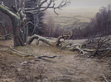 Pintura titulada "Wild Trees I - Byst…" por Wojciech Pater, Obra de arte original, Oleo