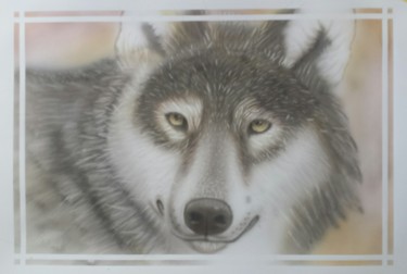 Painting titled "wolf06.jpg" by Bad65 Airbrush, Original Artwork, Airbrush