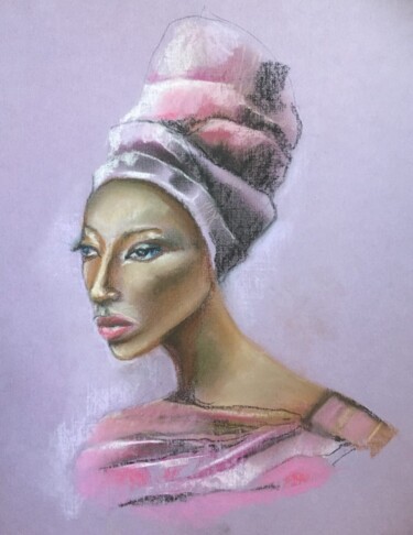 Pintura intitulada "Египетская принцесса" por Anna Badalian, Obras de arte originais, Pastel